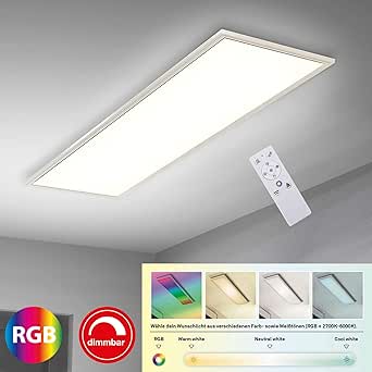 Briloner Leuchten Ultraflaches RGB CCT LED Panel, Deckenleuchte