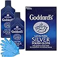 Silver Cleaning Polishing Bundle with 2x Goddards Long Term Silver Polish 125ml and 1x Goddards Silver Polish Cloth - Tarnish Remover, Protector, High Shine