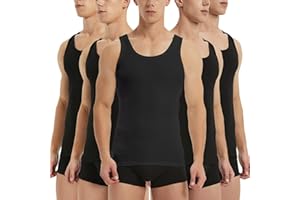 IceReco Canottiera Uomo 100% Cotone (Pacco da 5) Canotta Uomo Palestra Running Sportive Canottiere, Bianco Nero Grigio Marino Oliva, S-5XL