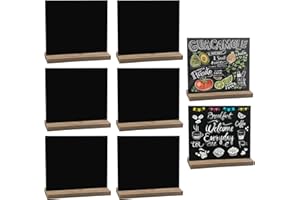 Lavagnette Piccole, Lishang 8 Pezzi Mini Lavagnetta Gesso con Piedistallo Lavagna Segna Menu per Natale Matrimonio Compleanni Ristorante Festa Bar Casa Cucina Numero di Tavolo (Nero B)