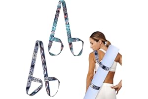 Jeffdad 2Pcs Yoga Mat Carrying Strap, Adjustable Yoga Mat Strap Easy to Carry Hands-Free Adjustable Mat Holder Sling for All Mats