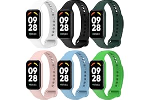 MONUARY 6 Piezas Correas Compatible con Xiaomi Smart Band 8 Active y Redmi Smart Band 2, Pulseras de Repuesto para Xiaomi Band 8 Active y Redmi Band 2, TPU, Cómodo de Llevar, Longitud Ajustable