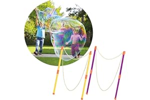 XIONGHONGLONG 2 paia Bacchetta a Bolle,Bacchetta per Bolle di Sapone Giganti, Bacchetta a Bolle giganti per Bambini, bacchette bolla gigante set,Bolla gigante,Telescopica,Facile da Trasportare (giallo)