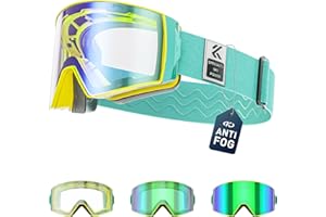 KAPVOE Gafas de Esquí con Lentes Fotocromáticas & Coloridas - Lentes Magnetizadas UV400 Antiniebla OTG - Casco Compatible para Hombre Mujer K721