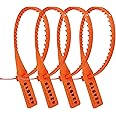 Raj Krishna Industries Container Seal Tag - Plastic Security One Time Lock OTL Small Size Grip Pull Tight 100 PCS (Orange)
