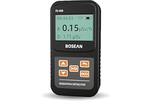 DUZLINK Geigerzähler – FS-600 Dosimeter Strahlungsdetektor zur Radioaktivität, β Y Röntgenerkennung, Nuklearer Strahlungsdetektor mit Großem LCD-Bildschirm,mit Anleitung （schwarz）