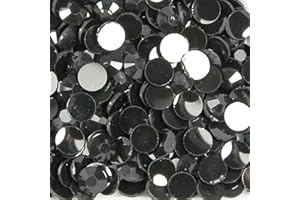 BAD ASS BEAUTY 1000pcs 4mm Flat Back Resin Rhinestones Bling Crystal Diamantes for Nail Art & Craft (4mm, Black)