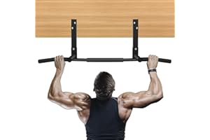 RAYLOVE Barre per trazioni da trazione, montaggio a parete, per palestra, multifunzione, in acciaio inox, per esercizi pesanti in casa, in palestra (nero scuro)