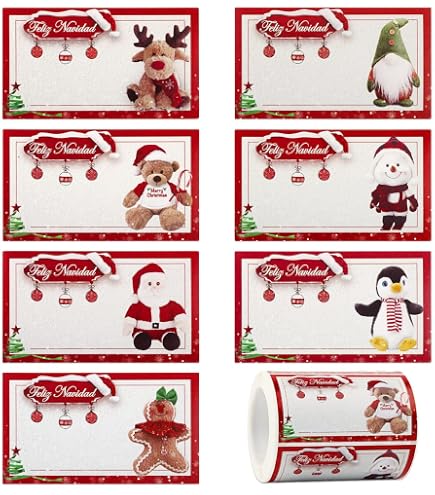 120 Etiquetas Adhesivas Nombre 5 X 7 Cm Para Regalos Navidad Color Diseño Impreso | Meses sin interés