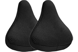 Lunaanda 2 Pezzi Coprisella Bici, Copertura Morbida Sellino Bici, Copri Sella Bici Morbido, Protezione Sella Bici, Cover Sella Bici, Traspirante, Accessori per Bici, per Uomo Donna (Nero)