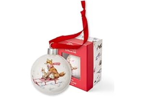 Royal Worcester Wrendale Designs The Sleigh Ride ceramiczna bombka z lisem