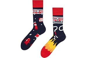 Dedoles Socken Unisex Damen Herren & Kinder Baumwolle viele lustige Designs Fussball Fahrrad Pferde Pflanzen Feuerwehr Geschenk links rechts verschieden