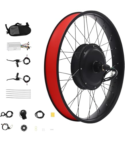 YlluySmn Fatbike E-Bike Umbausatz 1500W - 26 Zoll Hinterrad Motor Kit Für Fahrradumbau