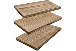 CUYACILI 3 Pcs Feuilles de Bois Plaque Bois Brut Planche de Bois Plaque Bois Brut Carré Carrés de Bois Brut Non Finis pour l'Artisanat Peinture murale et artisanat décoration de la maison