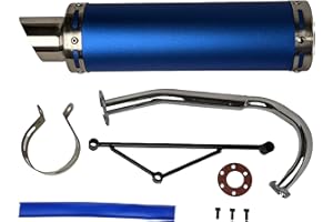 RedCap High Performance Exhaust System Muffler for GY6 50cc Scooter Moped TaoTao Jonway Kymco 139QMB (Blue)