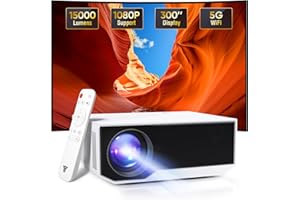 WIELIO Projecteur Portable WiFi et Bluetooth, vidéoprojecteur Home Cinema 35”-300“，Rétroprojecteur 600 ANSI Compatible avec iOS, Android, PC, TV Stick et PS5