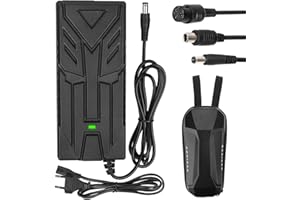 HPGAAVD 42V 2A Cargador Patinete Electrico,Carrgador Hoverboard,18V 24V 29.4V 36V Cargador Universal baterías Litio con 3 Conectores，36V Carrgador Scooter/Bicicleta Eléctrica+2L Bolsa Impermeable