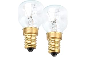Selldorado® 2x Oven lamp up to 300°C, warm white stove lamp 40W, socket E14, 240V, 300 lumens (2 pieces. 40 watts)