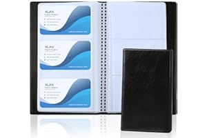 DEEPTON Visitenkarten Aufbewahrung, Visitenkartenmappe für 120 Karten, PU-Leder Visitenkartenhalter, Visitenkartenbox, Visitenkarten-Organizer für Büro und Praxis Visitenkartenbuch Kundenkarten Kreditkarten