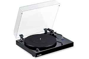 Fluance RT84 Reference High Fidelity Vinyl Turntable Record Player with Ortofon 2M Blue Cartridge, Speed Control Motor, High Mass MDF Wood Plinth, Vibration Isolation Feet - Piano Black