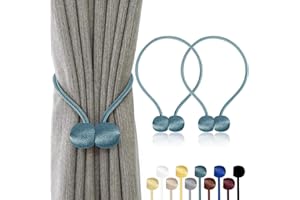 TopHomer 2 fermatenda, magnetici, 10 colori, per soggiorno, camera da letto, bagno e sala da pranzo, si adatta a tende/tende/tende da doccia (blu)