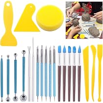 Glarks Lot De 31 Outils De Sculpture Argile - Modelage Plastique, Stylets à Bille Et Accessoires Complets