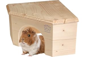 RESCH HEIMTIERBEDARF Resch Numéro 14 Maison d‘Angle pour Cochon d’Inde/Bois Massif d’épicéa, Non traité/Très économe/Dotée d’Une entrée Extra Large