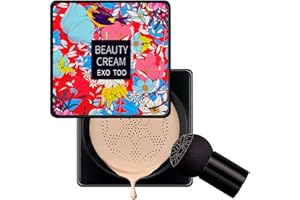 AIRBER Cc Cream Foundation Mushroom Head Air Cushion BB Cream, Concealer Lasting Nude Makeup Moisturizing Brightening Pigment CC Liquid Foundation, Skin Tone Makeup Base BB Cream