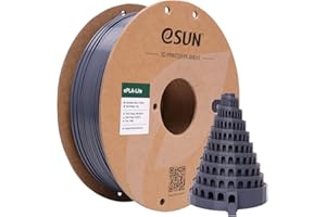 eSUN PLA Filament 1,75 mm, niestandardowy filament do drukarek 3D PLA, dokładność wymiarowa +/- 0,03 mm, szpula filamentu do drukarek 3D o wadze 1 kg (2,2 lb), Szary