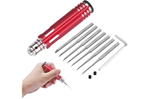 ‎CRAZNICK Craznick 7 In 1 Modell Scriber mit 7 Klingen Gundam Resin Carved Scribe Line Schneidwerkzeug Meißel (0,1/0,2/0,4/0,6/0,8/1,0/2,0 mm) Rot