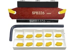 ASZLBYM Outils de découpe rainurée SPB326/SPB26-3 pour planche à découper et 12 plaques de coupe réversibles SP300 de 3 mm en carbure de tungstène et 1 support de lame de séparation SMBB1626.