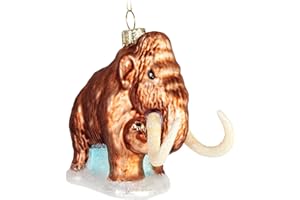 BRUBAKER Ręcznie Malowana Szklana Bombka Bożonarodzeniowa - Ręcznie Dmuchane Figurki do Dekoracji choinki śmieszna zawieszka Deco - Dekoracja - Mammoth