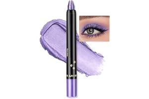 Erinde Crayon Yeux Metallic Violet à Paillettes, Résistant à l'eau et Longue Durée, Crayon Crème Nacré, Haut Pigment Métallique Brillant Pour Fards à Paupières