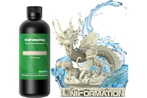 UNIFORMATION 3D Drucker Resin HD Wasser abwaschbares Harz leicht zu reinigen schnell UV hrtendes 3D Drucker Harz Photopolymer niedrig viskos schnelles 3D Harz für HD Vanille 1KG