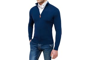 Evoga Maglione Cardigan Uomo Blu Scuro Slim Fit Invernale Casual