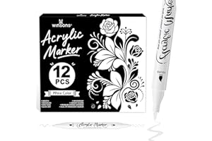 ‎WINSONS WINSONS Acrylstifte Weiß mit Doppelspitze, Wasserfest, Ungiftig, Geruchlos, Permanent Marker für Verschiedene Oberflächen