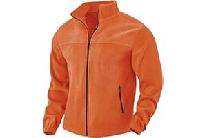 PADOLA Veste Polaire Homme Col montant Manteau Uni Blouson avec Poches Zippées Hiver Pull d'extérieur Chaude Zippé Pull Veste de Travail mi Saison Polaires de Randonnée Coupe Vent