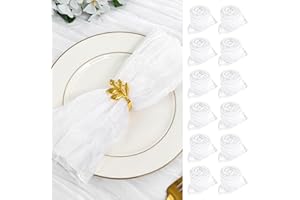 YMHPRIDE 30 Pieces Gauze Cheesecloth Napkin 20 inches Gauze Napkin Vintage Boho Cheesecloth Napkin Bulk for Party, Wedding, Reception, Bridal Shower Table Decorations - White