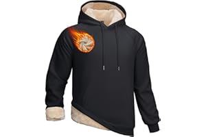 TACVASEN Men's Sherpa Hoodie Fleece Lined Sweatshirt Winter Warm Jumpers Cotton Hood with Kangaroo Pocket