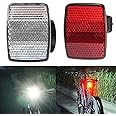 Bicycle Reflector Handlebar Mount Safe Reflector Bike Front Rear Warning Red/White, 2 Pcs
