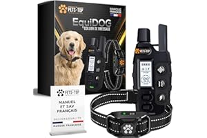 One PETS-TOP Collier de Dressage Chien – Collier Électrique Étanche IPX7 avec Télécommande – 3 Modes : Bip, Vibration, Stimulation – Anti-Fugue et Anti-Aboiement – pour Chiens de Toutes Tailles