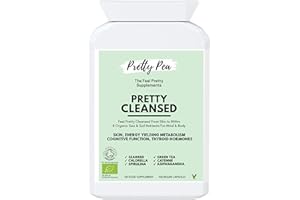 PRETTY PEA Pretty Cleansed, Seaweed, Detox, High Strength, Iodine, Organic, Iodine Supplements, Spirulina, Chlorella, Ashwagandha, Green Tea, Cayenne Pepper, Sea Kelp, Hormone Balance for Women