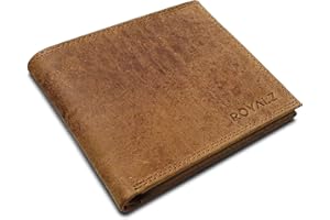 ROYALZ Portfel męski Portfel Gładka Skóra Portfel, Kolor:Antero Brązowy