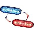 Unicorn Lighting UT01 Surface Mount Warning Emergency Strobe Grille Light Head [SAE class 1] [IP68] for Police and Tow Truck Construction Vehicle Amber Blue Red White (Blue/Red, 6 + 6 LED)