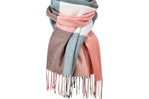 Fullogo Women Winter Scarves, Fashion Ladies Scarf, Cashmere Warm Soft Tartan Check Wraps, Shawl Scarfs Gifts for Women UK