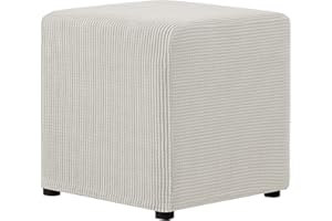 AQIGR Funda de Puff elástica de 40x40 Fundas otomanas cuadradas Funda de Reposapiés cuadradas Cubierta reposapiés para Sofa (Color : #2, Size : 45x45cm)