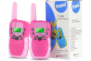 M MUNCASO 2 Stück Walkie Talkie Kinder,Spielzeug 3-12 Jahren Junge Mädchen,Walkie Talkies für Kinder mit VOX Funktion und LED Taschenlampe,3 Meilen Reichweite,für Campingplätze,Abenteuer