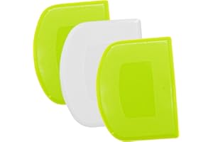 ZCYKJ 3 raschietti per impasto, in plastica, per pasticceria, pane, impasti, ciotole, strumento per lisciare il pane, per cuocere pane, pizza e torte (verde, bianco)