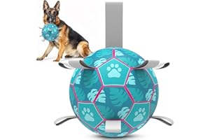 HETOO Juguetes de fútbol para perros para razas grandes, juguetes de pelota para perros