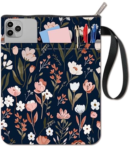 Sac Livre Lavable Polyester Housse Livre Imprimé Floral NICENEEDED - Protection Zippée 21,5x28cm Protection Livre Saleté Rayures